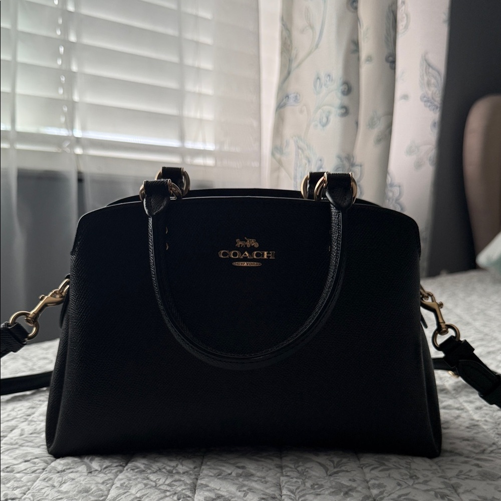 Coach Black Crossbody Bag with Gold Accents